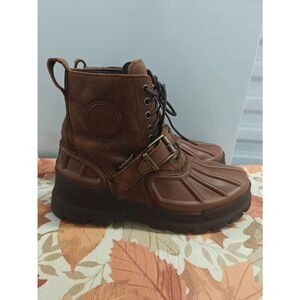 Polo Ralph Lauren Men's Boots Oslo High Waterproof Winter Snow Leather Brown